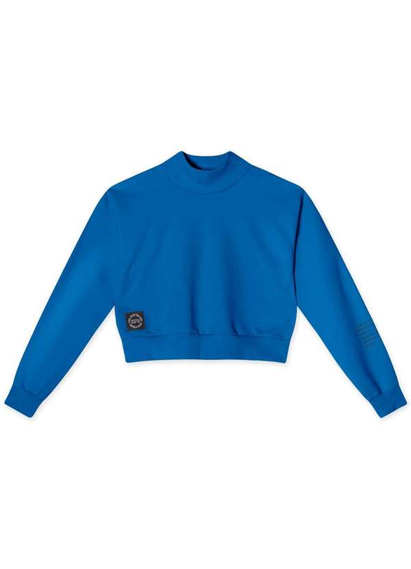 Hapier - Blusao Cropped Moletom Juvenil Feminino Hapier Azul