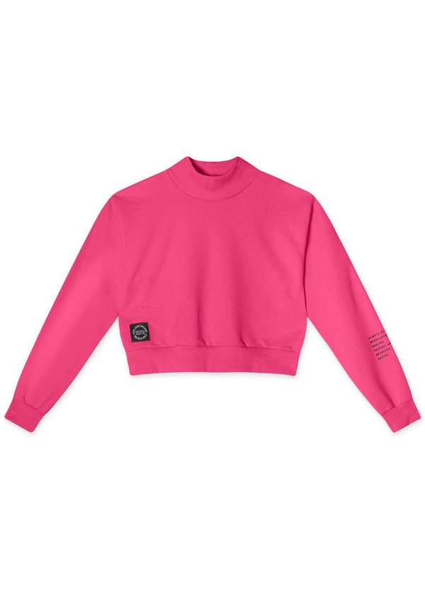 Hapier - Blusao Cropped Moletom Juvenil Feminino Hapier Rosa