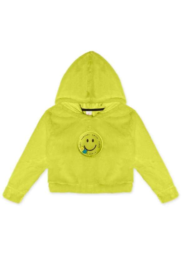 Marisol - Blusao Cropped Peluciado Infantil Feminino Marisol Verde
