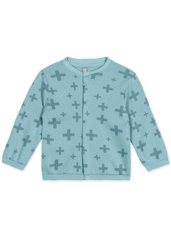 Match - Cardigan Bebe Unissex Manga Longa Match Azul