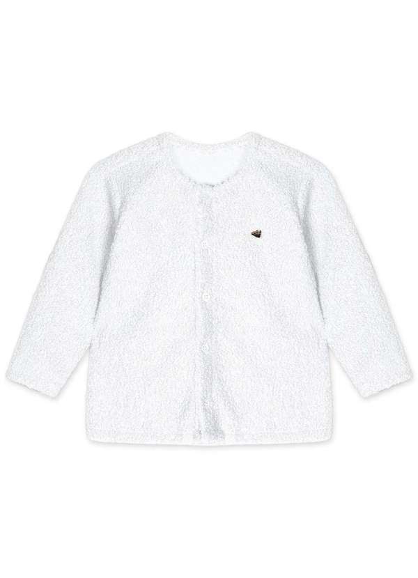 Marisol - Cardigan Manga Longa Infantil Feminino Marisol Branco