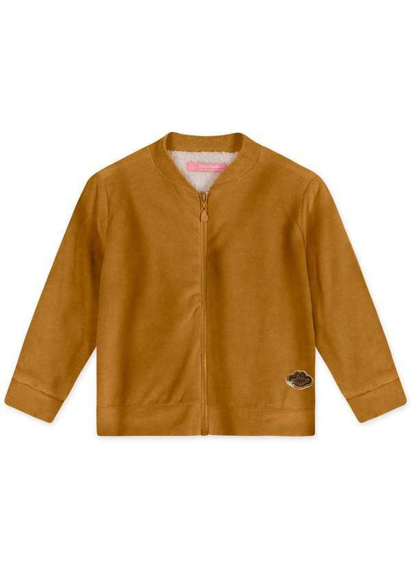Lilica - Jaqueta Aveludada Infantil Love Lilica Marrom