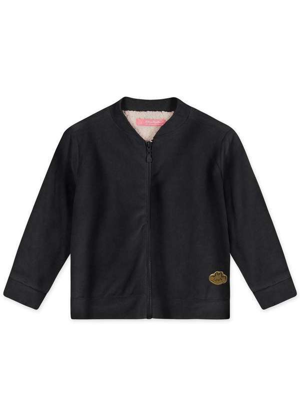 Lilica - Jaqueta Aveludada Infantil Love Lilica Preto