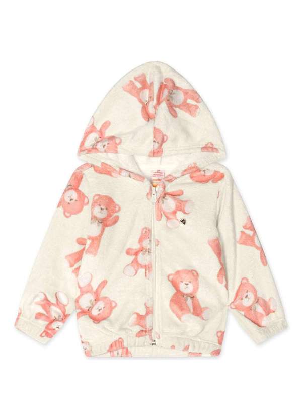 Marisol - Jaqueta Peluciada com Capuz Infantil Feminina Marisol Bege