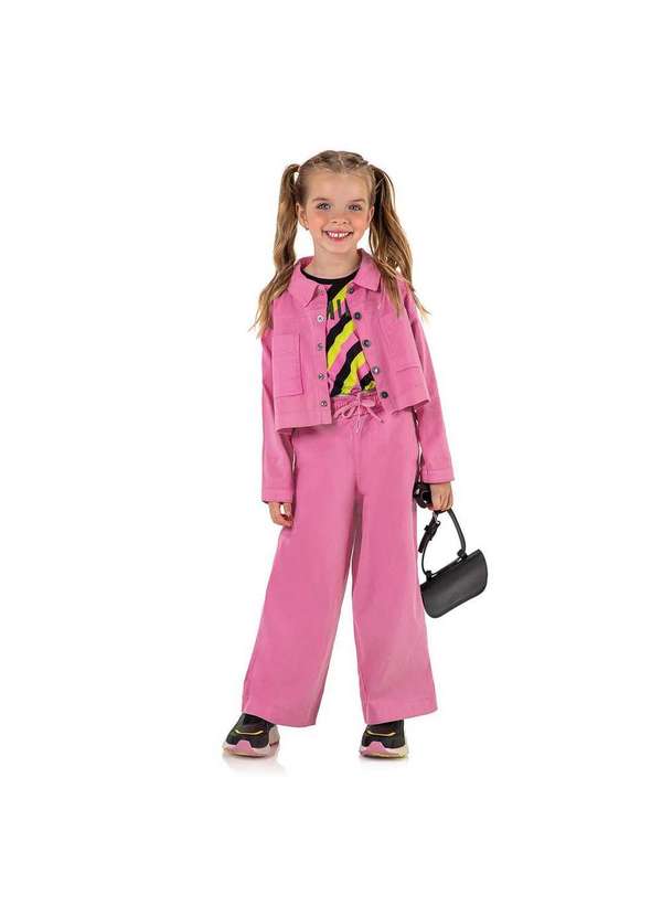 Marisol - Jaqueta Sarja Infantil Feminina Marisol Rosa 2