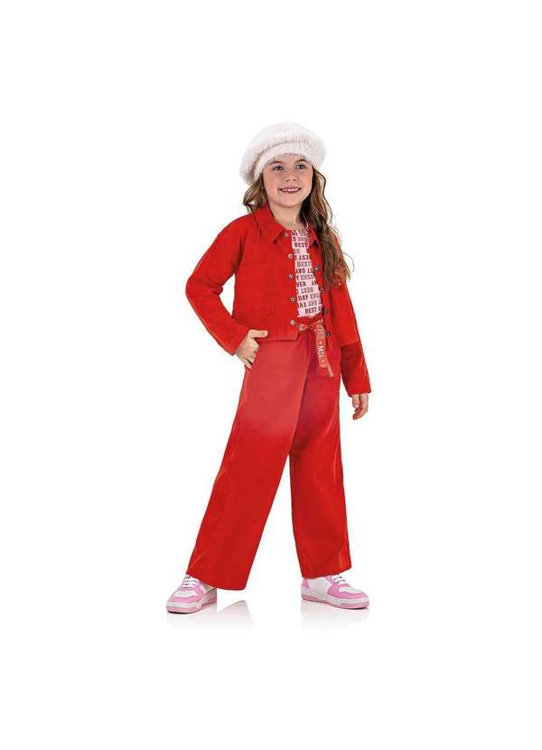 Marisol - Jaqueta Sarja Infantil Feminina Marisol Vermelho 3
