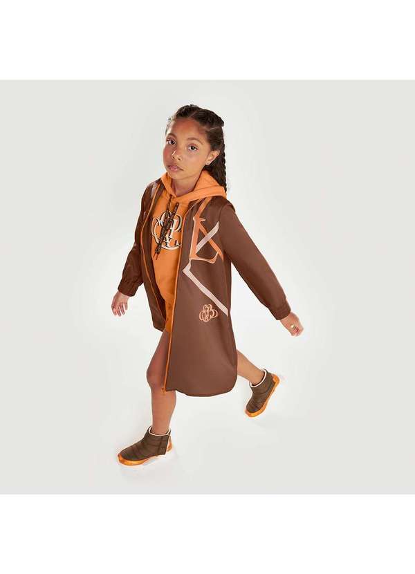 Lilica - Parka Alongada Infantil Lilica Marrom 3