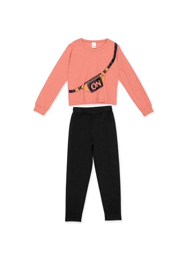 Marisol - Conjunto Blusa e Calca Moletom Infantil Menina Marisol Laranja 2