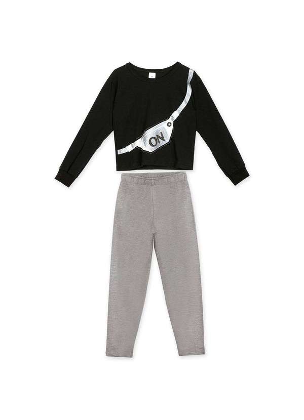 Marisol - Conjunto Blusa e Calca Moletom Infantil Menina Marisol Preto 2