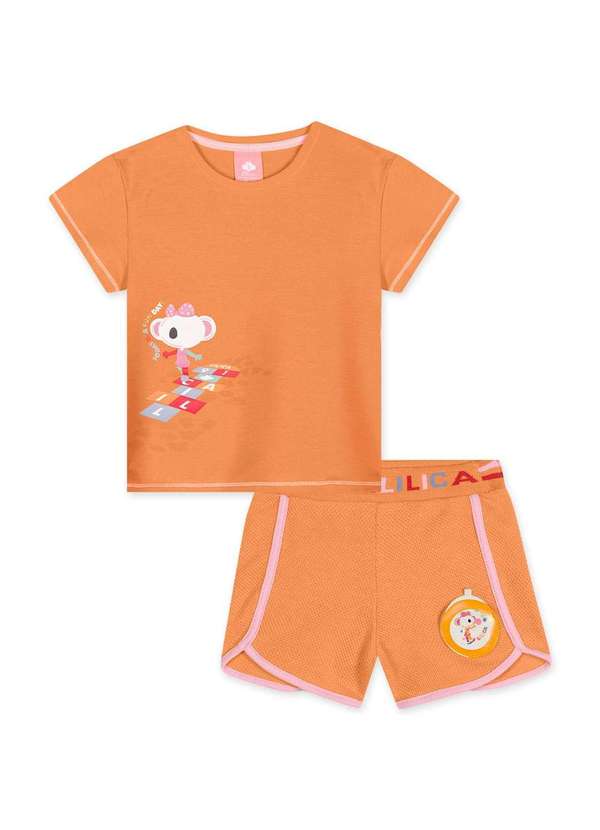 Lilica - Conjunto Blusa e Short Bebe Interativa Lilica Laranja 4