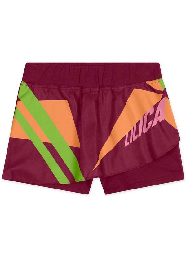 Lilica - Conjunto Blusa e Short-Saia Infantil Lilica Vermelho