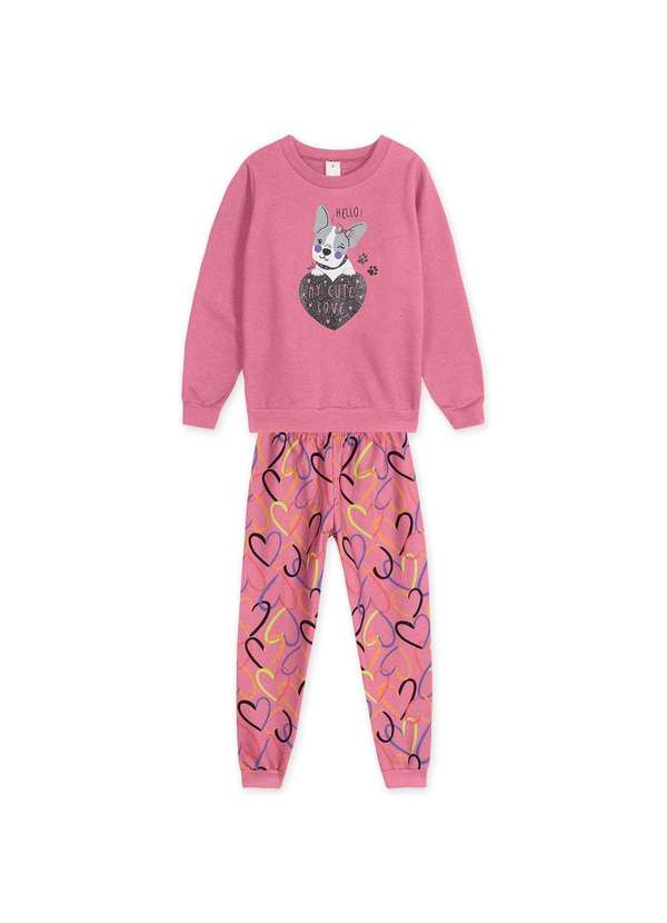 Marisol Play - Conjunto Blusao e Calca Moletom Infantil Marisol Play Rosa 1