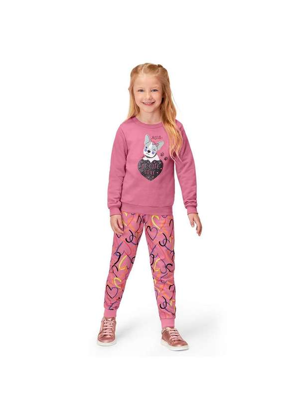 Marisol Play - Conjunto Blusao e Calca Moletom Infantil Marisol Play Rosa 2