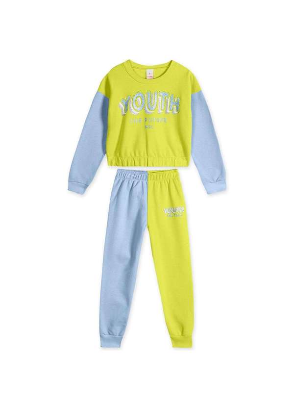 Marisol - Conjunto Blusao e Calca Moletom Infantil Menina Marisol Verde 2