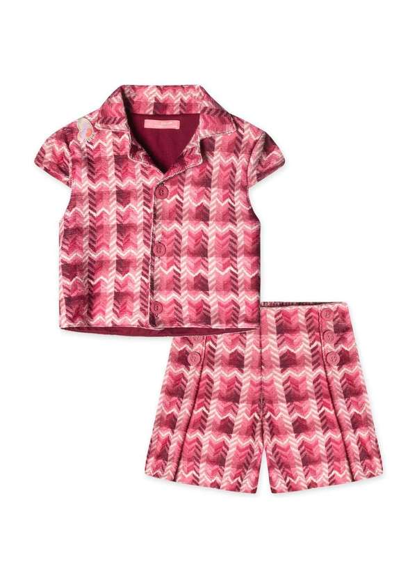 Lilica Ripilica - Conjunto Curto Infantil Feminino Lilica Ripilica Rosa