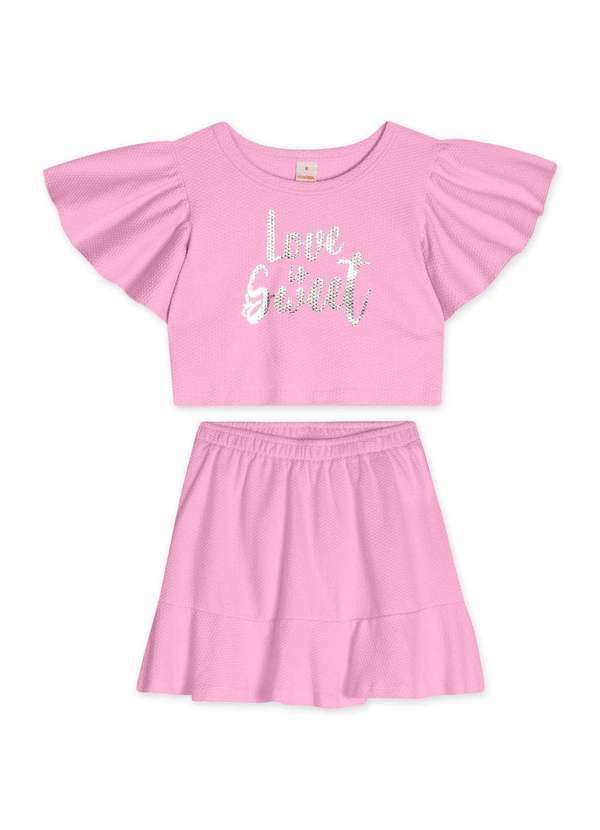 Marisol - Conjunto Curto Infantil Feminino Marisol Rosa