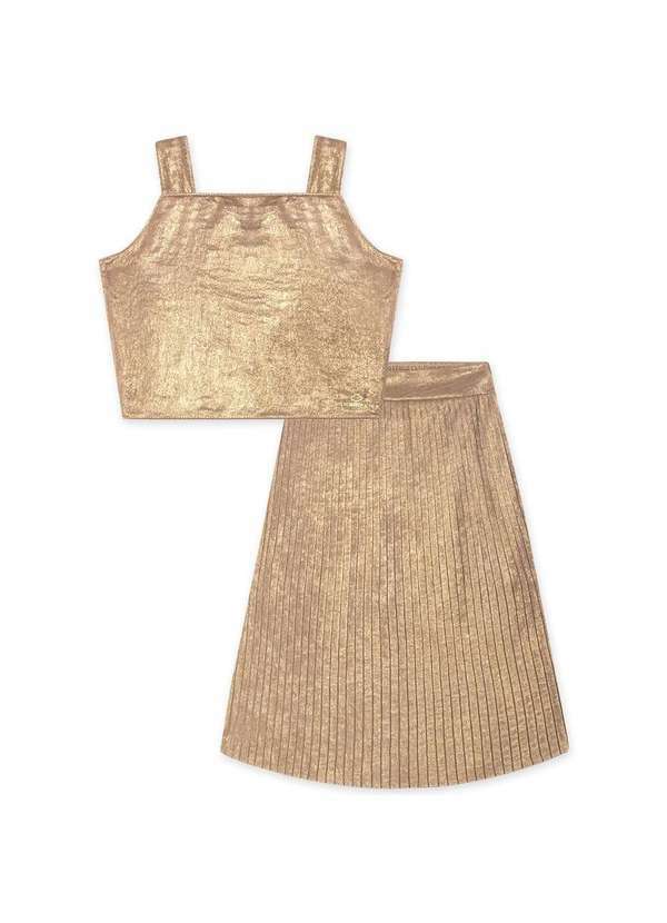 Lilica Ripilica - Conjunto Curto Metalizado Infantil Feminino Lilica Ripilica Amarelo