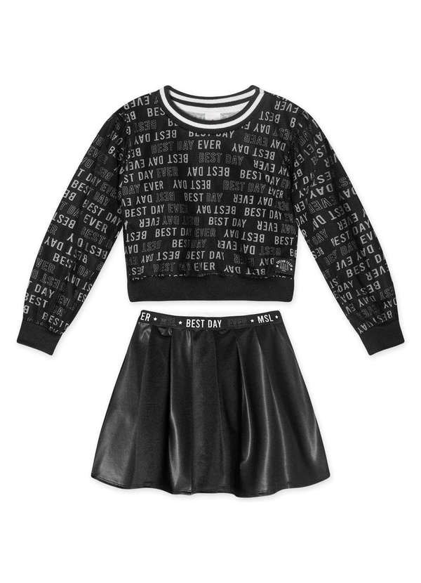 Marisol - Conjunto Longo Infantil Feminino Marisol Preto