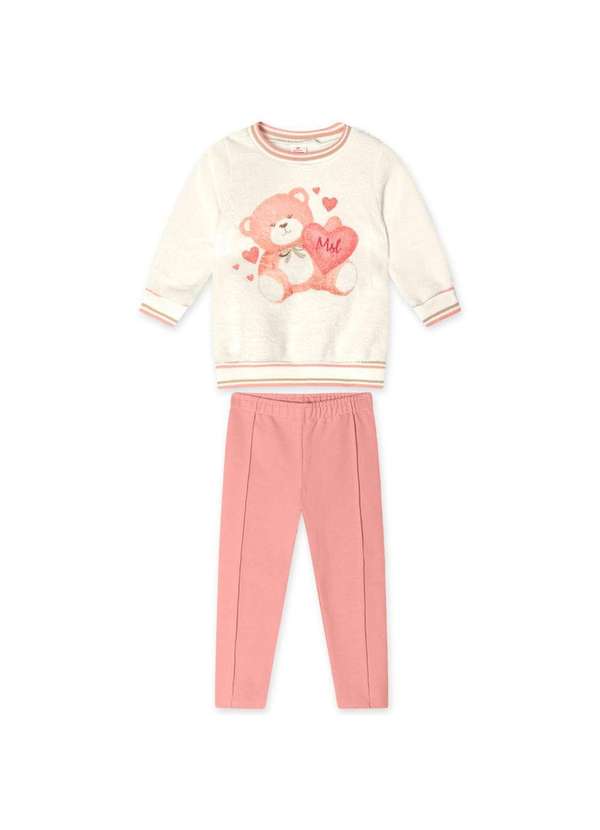 Marisol - Conjunto Longo Moletom Infantil Feminino Marisol Bege