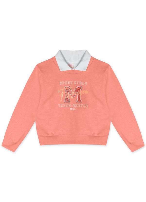 Marisol - Conjunto Longo Moletom Infantil Feminino Marisol Laranja 2