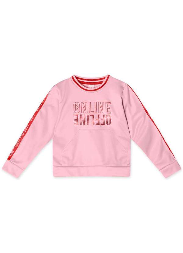 Conjunto Longo Moletom Infantil Feminino Marisol Rosa Clube Marisol