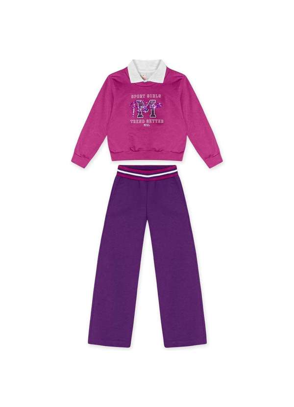Marisol - Conjunto Longo Moletom Infantil Feminino Marisol Rosa