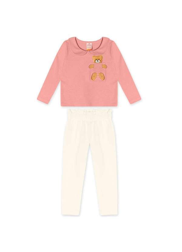 Marisol - Conjunto Longo Moletom Infantil Feminino Marisol Rosa