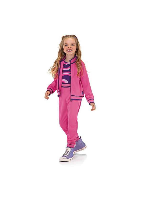 Marisol - Conjunto Longo Moletom Infantil Feminino Marisol Rosa 4