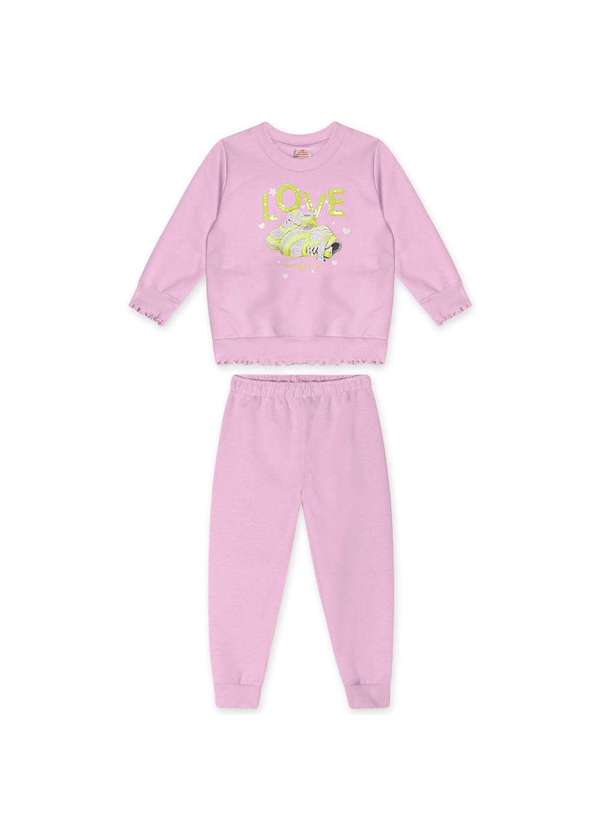 Marisol - Conjunto Longo Moletom Infantil Feminino Marisol Roxo