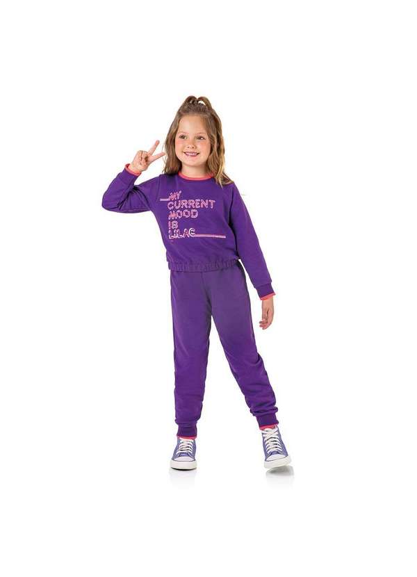 Marisol - Conjunto Longo Moletom Infantil Feminino Marisol Roxo 4