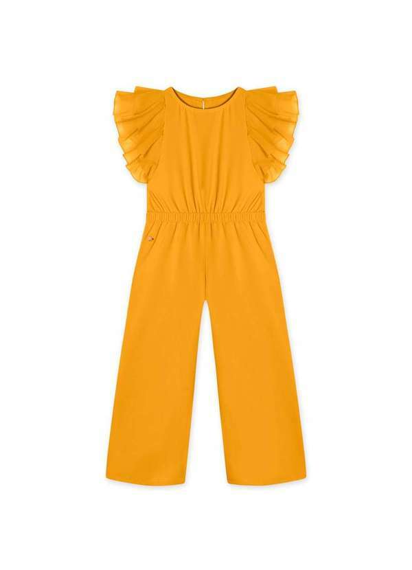 Lilica Ripilica - Macacao Manga Curta Infantil Feminino Lilica Ripilica Amarelo