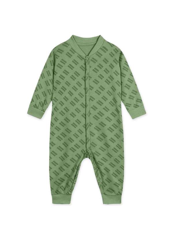 Match - Macacao Bebe Unissex Manga Longa Match Verde