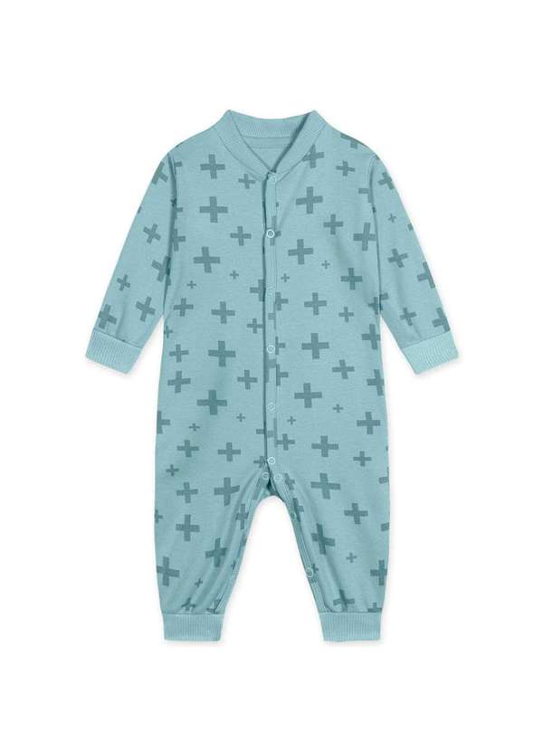 Match - Macacao Bebe Unissex Manga Longa Match Azul