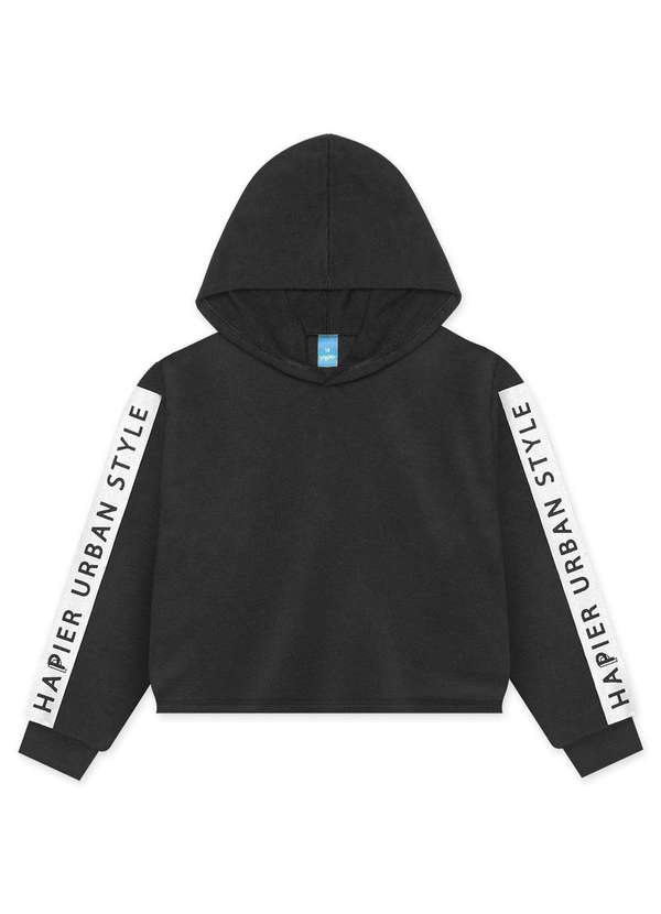 Hapier - Blusao Moletom Juvenil Hapier Preto