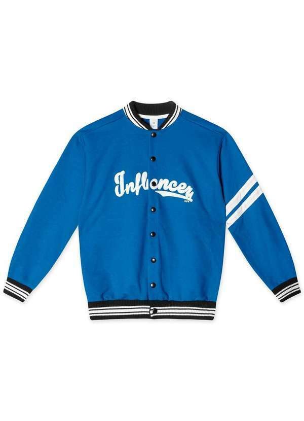 Hapier - Jaqueta College Moletom Juvenil Feminina Hapier Azul
