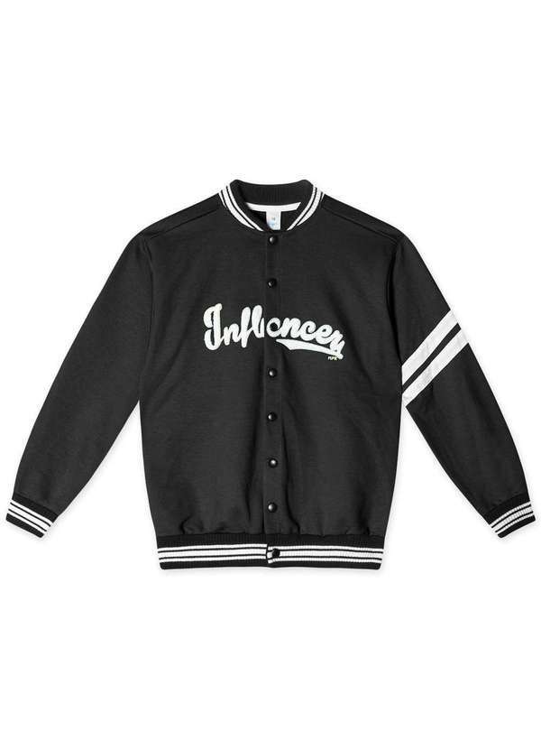 Hapier - Jaqueta College Moletom Juvenil Feminina Hapier Preto