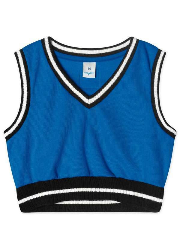 Hapier - Regata Cropped Juvenil Feminino Hapier Azul