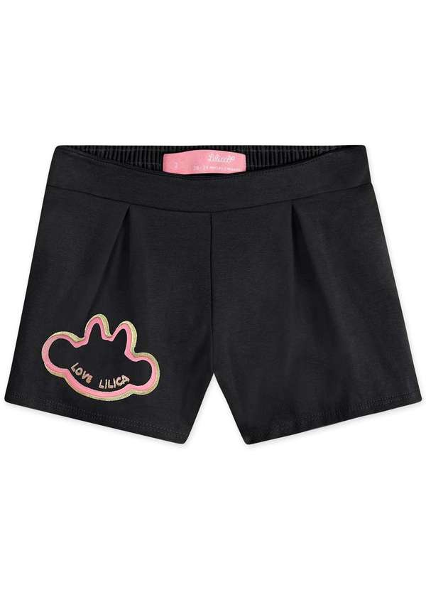 Lilica - Short Bebe Love Lilica Preto