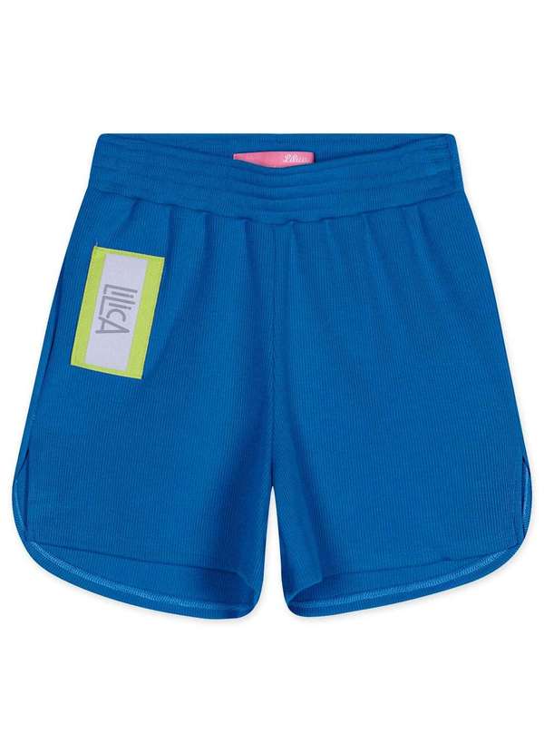 Lilica Ripilica - Short Canelado Infantil Feminino Lilica Azul