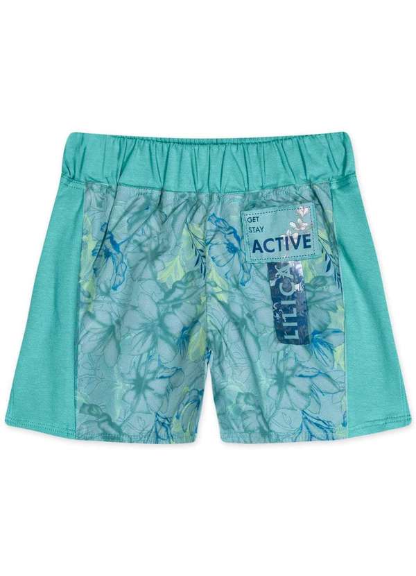 Lilica Ripilica - Short Floral Infantil Feminino Lilica Verde