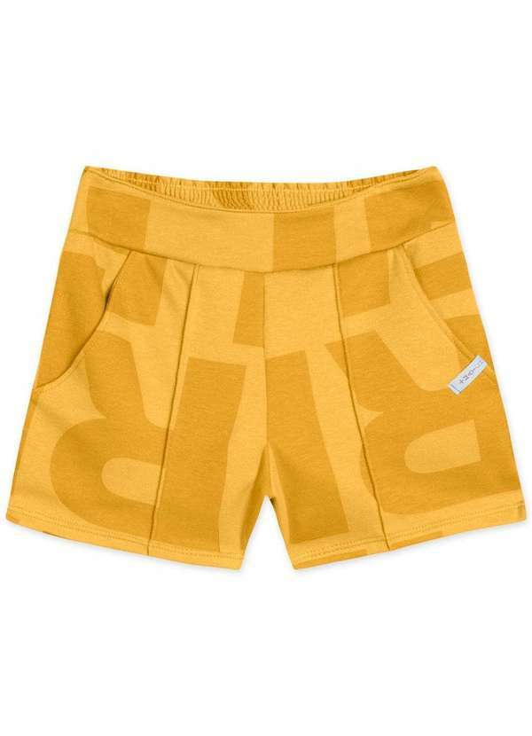 Match - Short Infantil Menina Match Amarelo