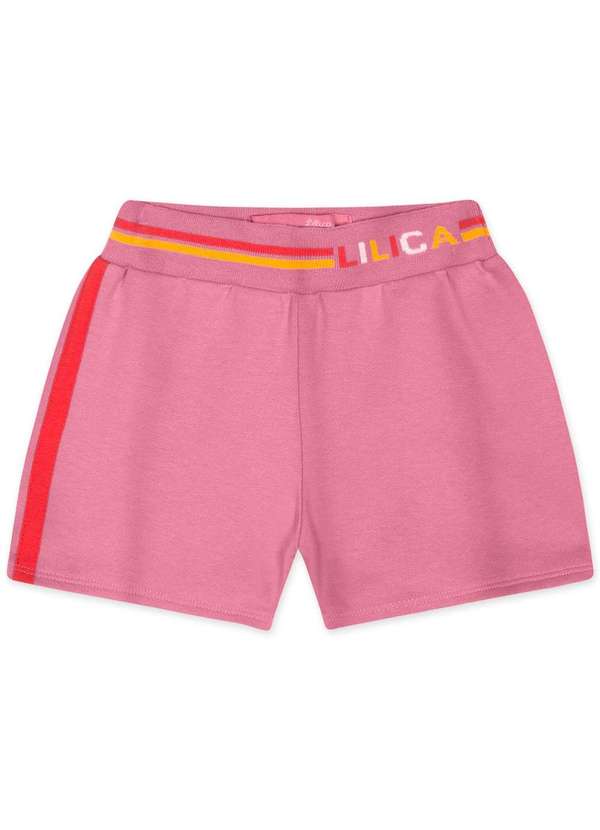 Lilica - Short Moletom Infantil Lilica Rosa