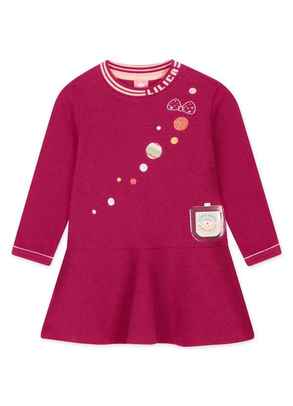 Lilica - Vestido Bebe Manga Longa Estampa Interativa Lilica Vermelho