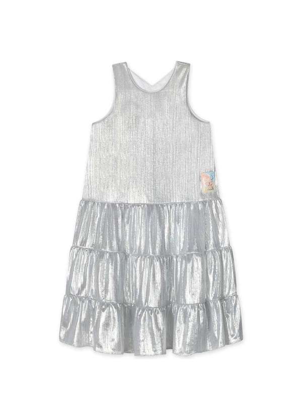 Lilica Ripilica - Vestido Curto Brilho Infantil Feminino Lilica Branco