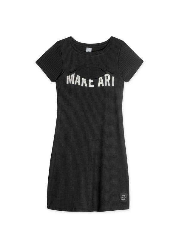Hapier - Vestido Curto Juvenil Feminino Hapier Preto