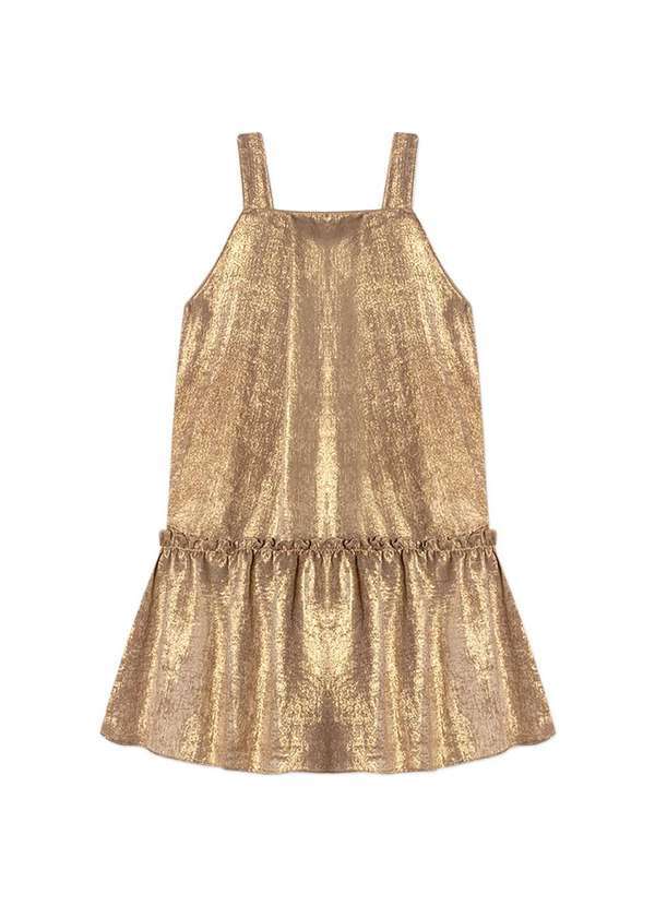 Lilica Ripilica - Vestido Curto Metalizado Infantil Feminino Lilica Ripilica Amarelo