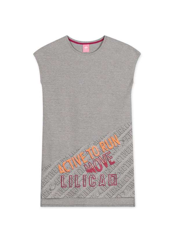 Lilica - Vestido Infantil Manga Curta Lilica Cinza