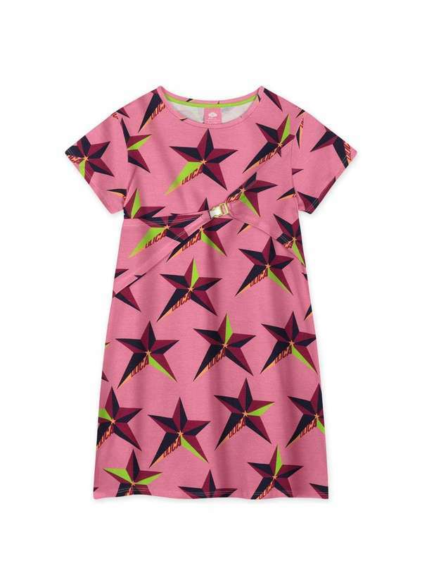 Lilica - Vestido Infantil Manga Curta Lilica Rosa