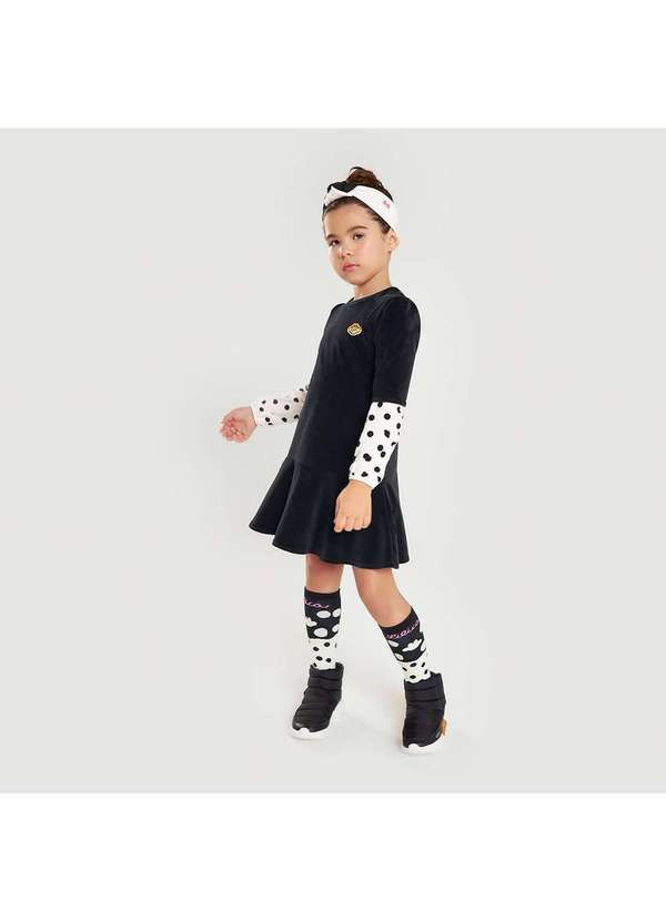 Lilica - Vestido Infantil Manga Longa Lilica Preto 3