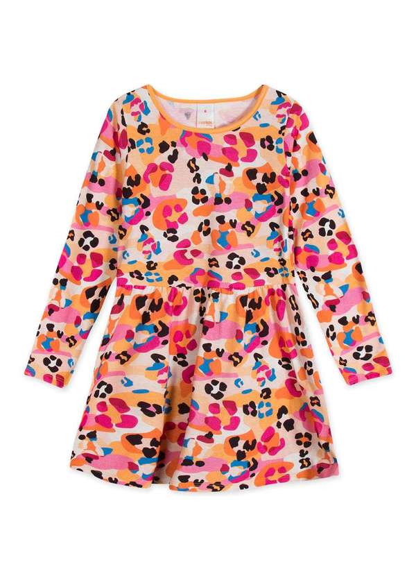 Marisol Play - Vestido Infantil Menina Manga Longa Marisol Play Laranja